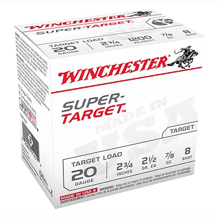 SUPER TARGET AMMO 20 GAUGE 2-3/4'' 7/8 OZ #8 SHOT