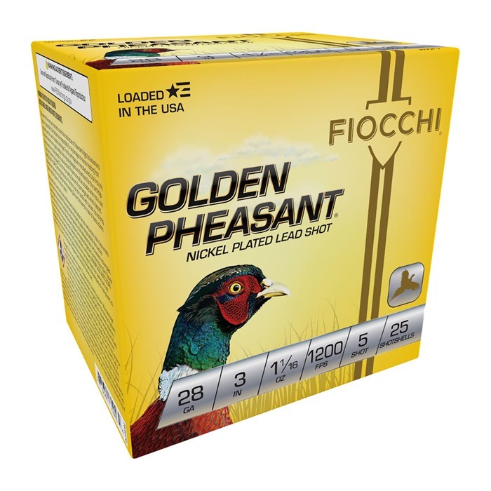 GOLDEN PHEASANT 28 GAUGE 3” #5 SHOT SHOTGUN AMMO