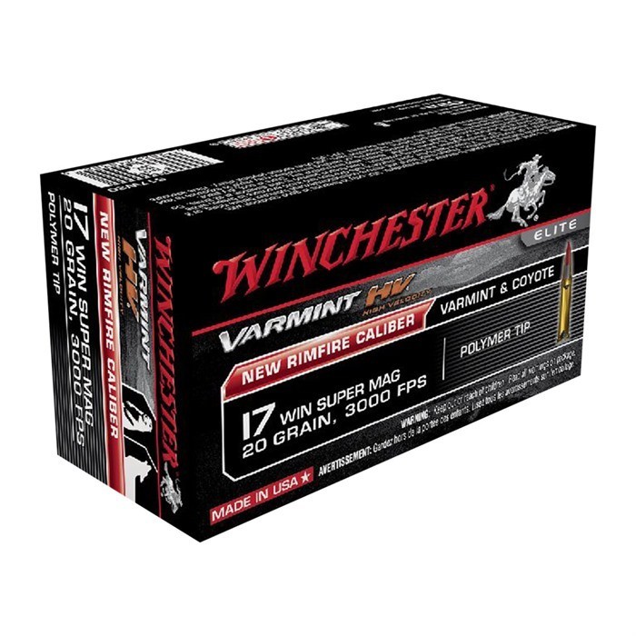 VARMINT HIGH VELOCITY 17 WINCHESTER SUPER MAGNUM RIMFIRE AMMO