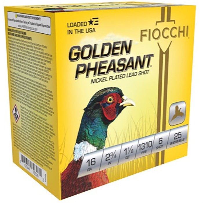 GOLDEN PHEASANT 16 GAUGE 2-3/4'' #6 SHOT SHOTGUN AMMO