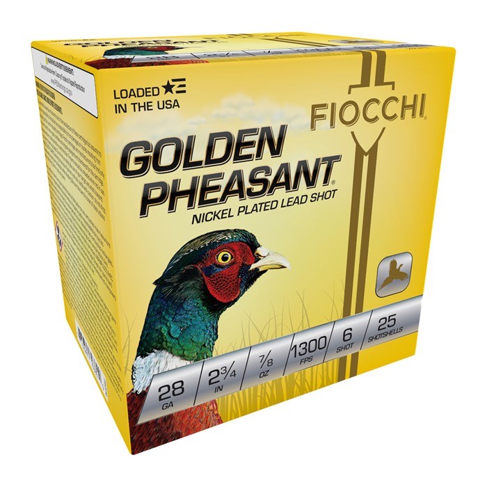 GOLDEN PHEASANT 28 GAUGE 2-3/4'' #6 SHOT SHOTGUN AMMO