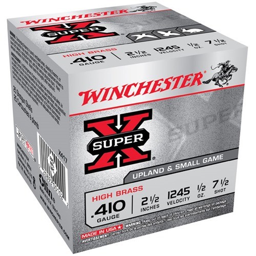 Winchester Super-X High Brass 410ga 2.5'' 1/2oz #7.5 25/bx