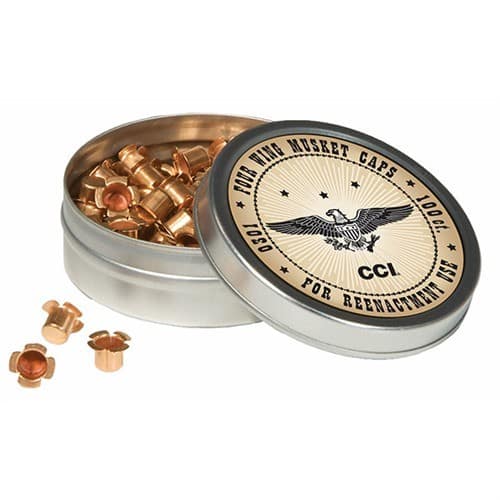 FOUR-WING MUSKET CAPS FOR REPLICA BLACKPOWDER FIREARMS