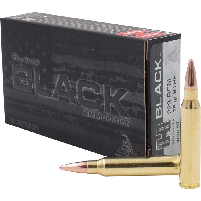BLACK® 223 REMINGTON MATCH® BOAT TAIL HOLLOW POINT RIFLE AMMO
