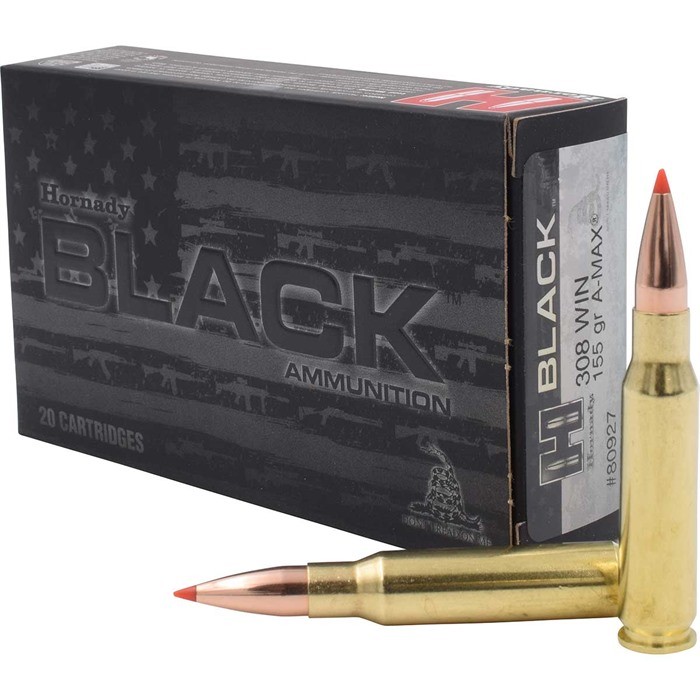 BLACK® 308 WINCHESTER A-MAX® POLYMER TIPPED RIFLE AMMO