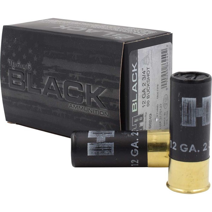 BLACK 12 GAUGE 2-3/4'' #00 BUCKSHOT SHOTGUN AMMO