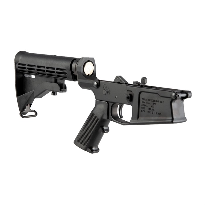 AR .308 M5 LOWER COMPLETE W/ A2 GRIP & M4 STOCK - M5 COMP LOWER RECEIVER W/A2 GRIP M4 STOCK FOR AR .308 BLACK
