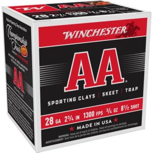 AA SPORTING CLAYS 28 GAUGE 2-3/4 #8.5 SHOT SHOTGUN AMMO
