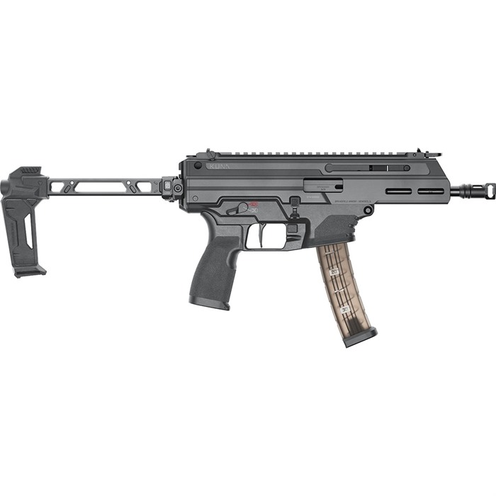 KUNA 9MM LUGER SEMI-AUTO HANDGUN - KUNA 9MM LUGER 6.125'' BBL (2)30RD MAGS W/FOLDING BRACE BLACK