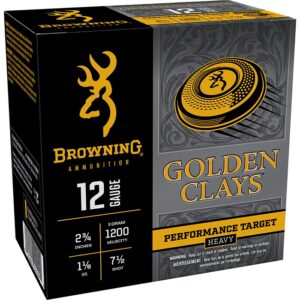 GOLDEN CLAYS 12 GAUGE 2-3/4'' #7.5 SHOT SHOTGUN AMMO - GOLDEN CLAYS 12GAUGE 2-3/4'' 1-1/8OZ#7.5 SHOT 1200 FPS 25/BOX