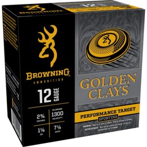 GOLDEN CLAYS 12 GAUGE 2-3/4'' #7.5 SHOT SHOTGUN AMMO - GOLDEN CLAYS 12GAUGE 2-3/4'' 1-1/8OZ#7.5 SHOT 1300 FPS 25/BOX