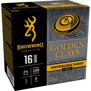 GOLDEN CLAYS 16 GAUGE 2-3/4” #8 SHOT SHOTGUN AMMO - GOLDEN CLAYS 16 GAUGE 2-3/4'' 1OZ #8 SHOT 25/BOX
