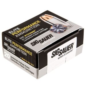ELITE V-CROWN 9MM LUGER AMMO - 9MM LUGER 124GR V-CROWN JACKETED HOLLOW POINT 200/CASE