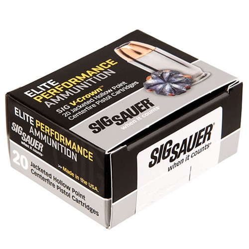 ELITE V-CROWN 9MM LUGER AMMO - 9MM LUGER 124GR V-CROWN JACKETED HOLLOW POINT 200/CASE