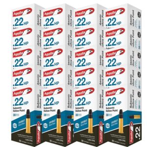 SUBSONIC LEAD HOLLOW POINT 22LR AMMO - 22 LONG RIFLE 38GR SUBSONIC LEAD HOLLOW POINT 1000/CASE