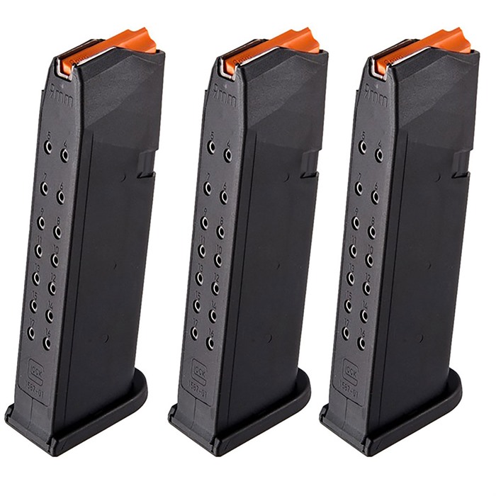 GEN 5 MAGAZINE FOR GLOCK~17/34 - MAGAZINE 9MM LUGER 17RD FOR GLOCK 17/34 GEN5 3 BLACK 3-PACK
