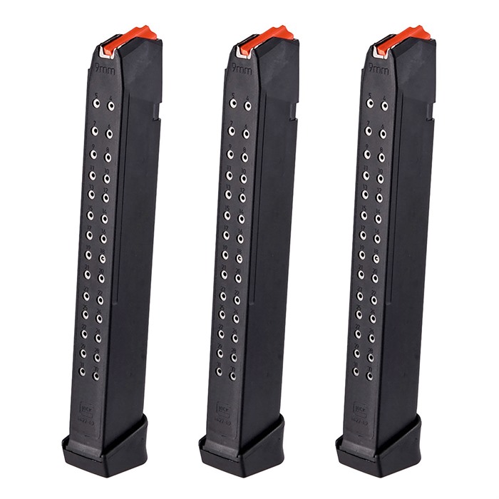 MODEL 17/34 9MM 33-ROUND MAGAZINES - MAGAZINE 9MM LUGER 33RD FOR GLOCK 17/34 BLACK 3-PACK