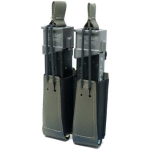DOUBLE PISTOL MAGAZINE POUCH WITH BUNGEE RETENTION