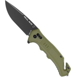 RAV-4 DROP POINT FOLDING CARRY KNIFE W/STRAP CUTTER