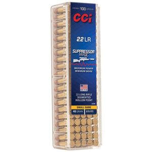 SUPPRESSOR MAX 22 LONG RIFLE SEGMENTED HOLLOW POINT RIMFIRE AMMO - SUPPRESSOR MAX 22LR 45GR SEGMENTED HP 970 FPS 100/BOX
