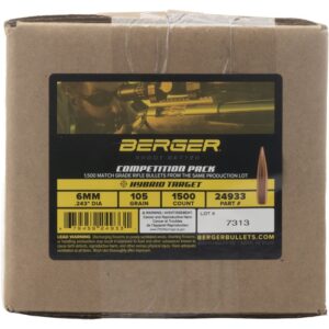 HYBRID TARGET 6MM (0.243'') BOAT TAIL BULLETS