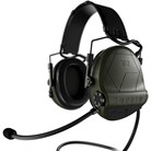 SUPREME T2 CC MIL-RATED ELECTRONIC EAR MUFFS - SUPREME T2 CC ELECTRONIC EAR MUFFS W/LEATHER HEADBAND GREEN